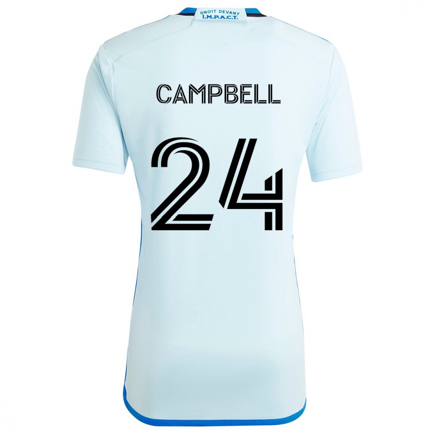 Niño Fútbol Camiseta George Campbell #24 Azul Hielo 2ª Equipación 2024/25 Perú