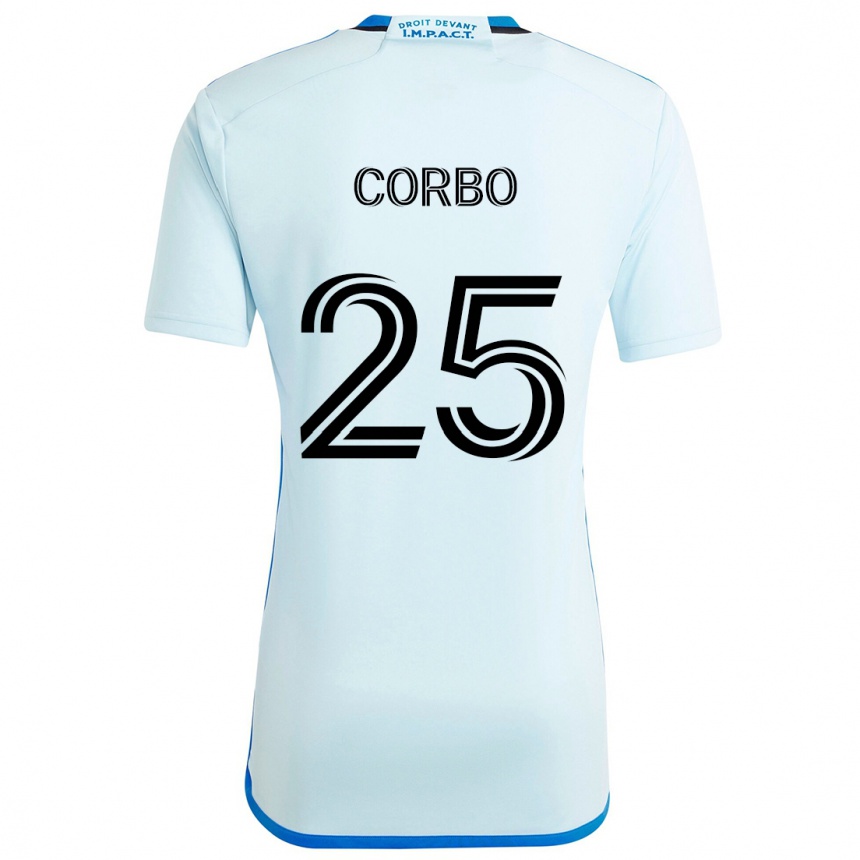 Niño Fútbol Camiseta Gabriele Corbo #25 Azul Hielo 2ª Equipación 2024/25 Perú