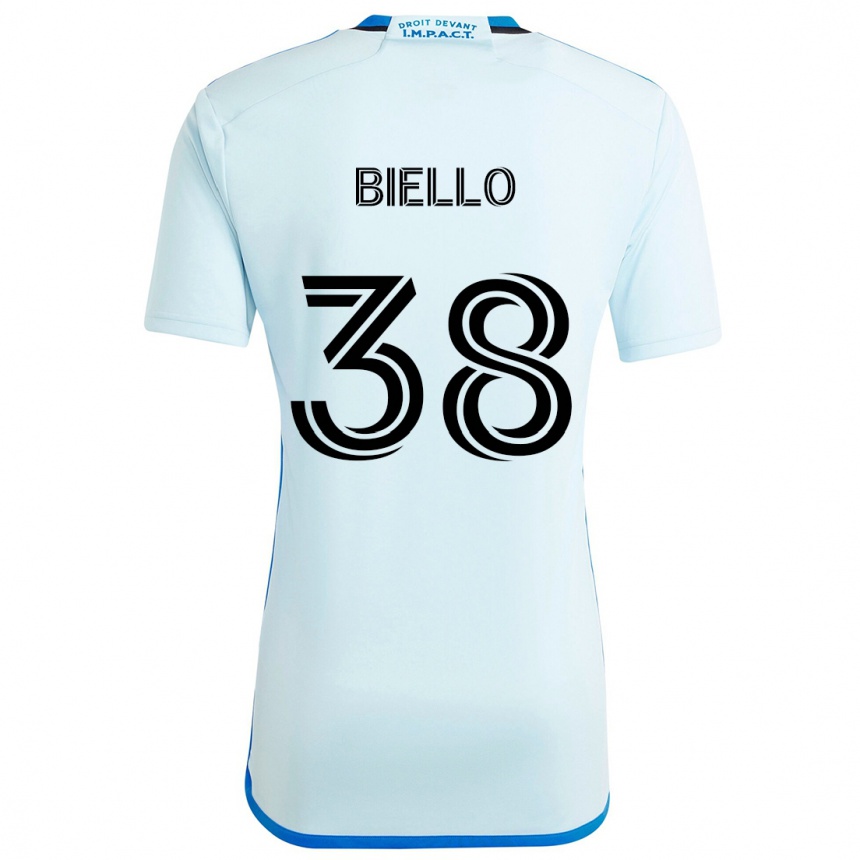 Niño Fútbol Camiseta Alessandro Biello #38 Azul Hielo 2ª Equipación 2024/25 Perú