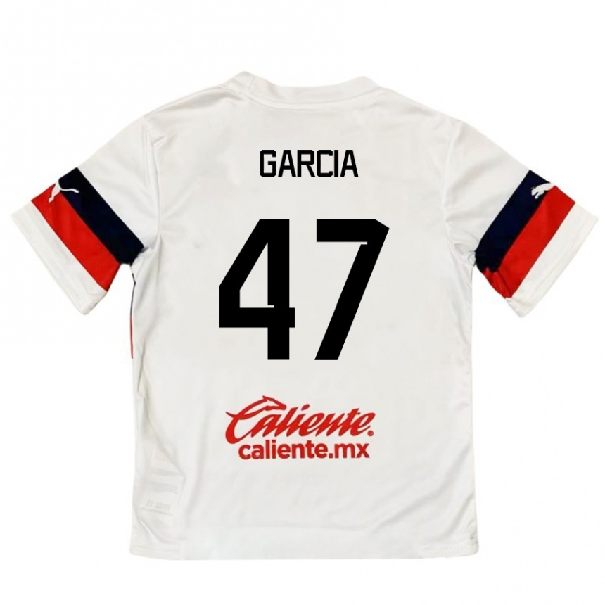 Niño Fútbol Camiseta Gael García #47 Blanco Rojo 2ª Equipación 2024/25 Perú