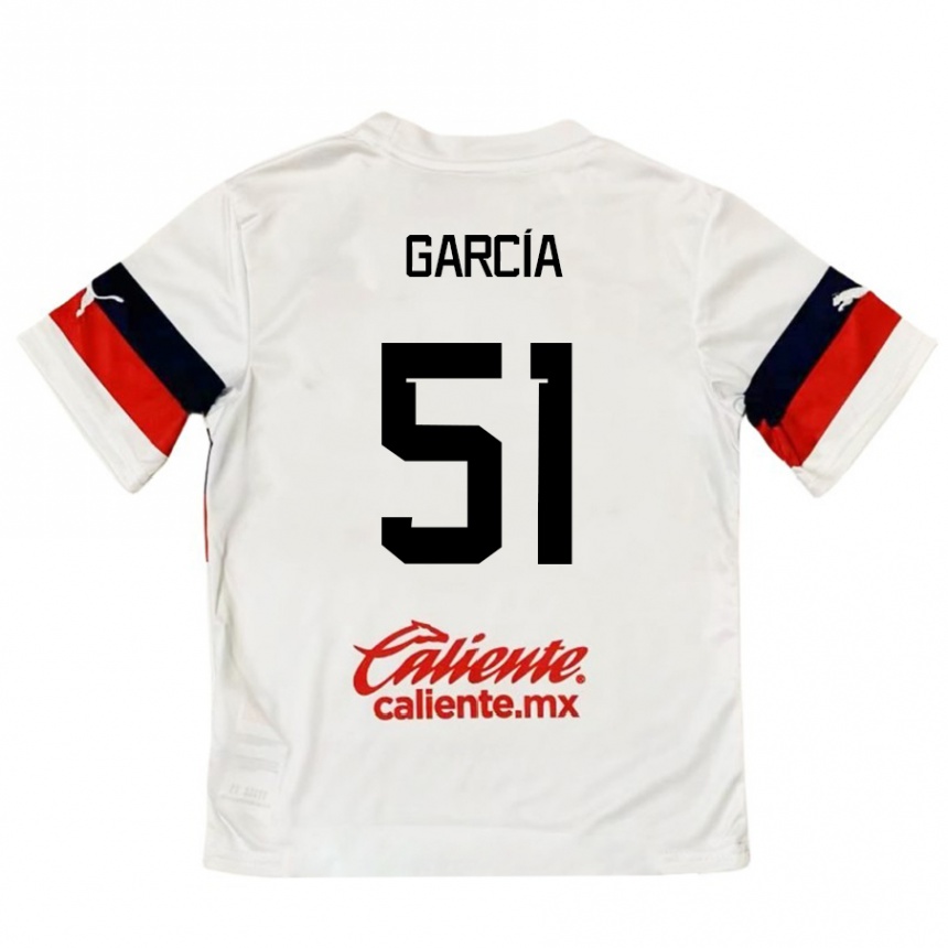 Niño Fútbol Camiseta Eduardo García #51 Blanco Rojo 2ª Equipación 2024/25 Perú