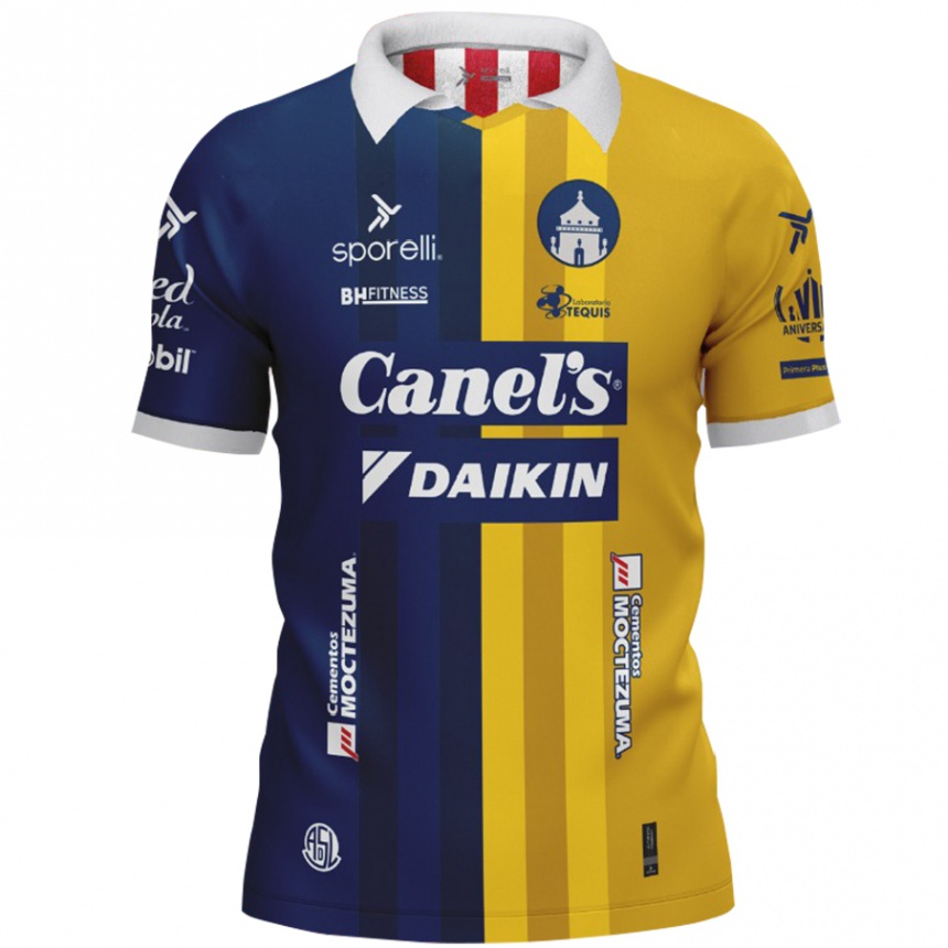 Niño Fútbol Camiseta Óscar Macías #21 Azul Amarillo 2ª Equipación 2024/25 Perú