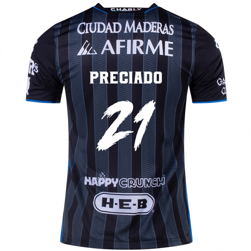 Niño Fútbol Camiseta Ayrton Preciado #21 Blanco Negro 2ª Equipación 2024/25 Perú