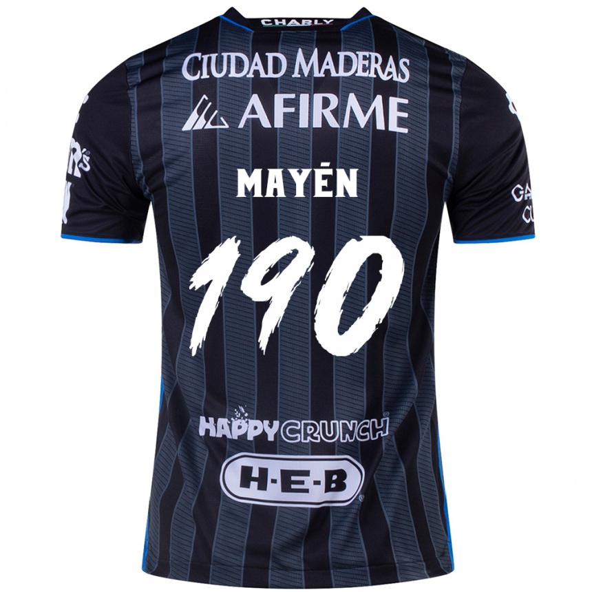 Niño Fútbol Camiseta Eduardo Mayén #190 Blanco Negro 2ª Equipación 2024/25 Perú