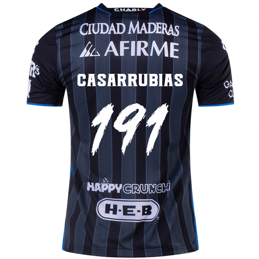 Niño Fútbol Camiseta Aaron Casarrubias #191 Blanco Negro 2ª Equipación 2024/25 Perú