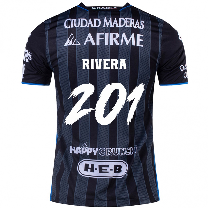 Niño Fútbol Camiseta Christian Rivera #201 Blanco Negro 2ª Equipación 2024/25 Perú