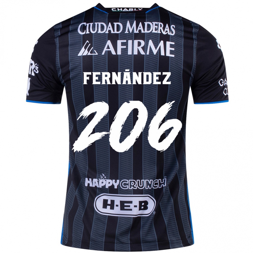 Niño Fútbol Camiseta Erik Fernández #206 Blanco Negro 2ª Equipación 2024/25 Perú