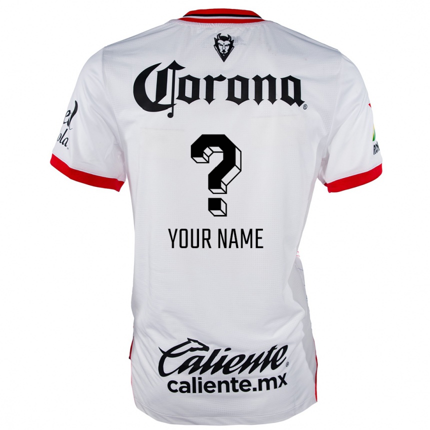 Niño Fútbol Camiseta Su Nombre #0 Blanco Rojo 2ª Equipación 2024/25 Perú