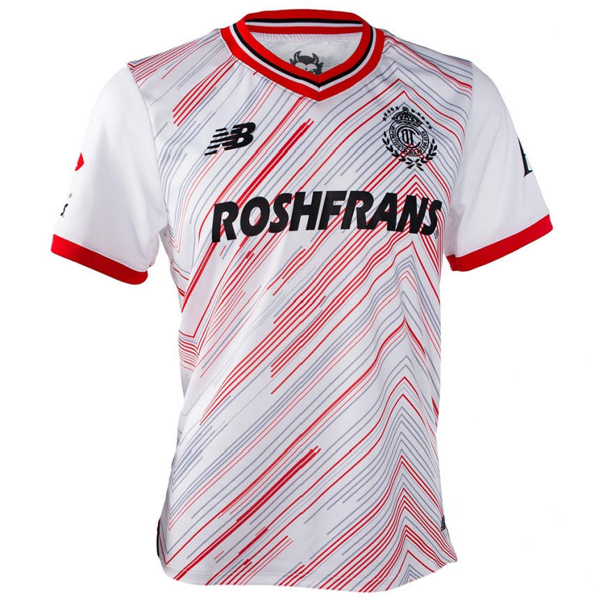 Niño Fútbol Camiseta Emmanuel Llanas #205 Blanco Rojo 2ª Equipación 2024/25 Perú