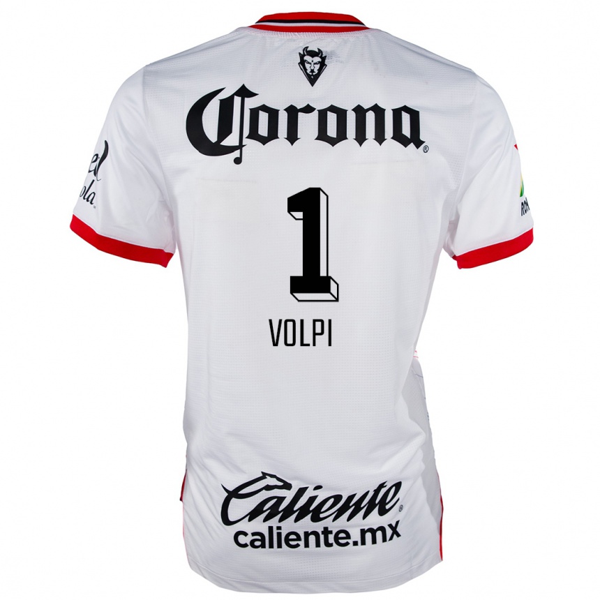 Niño Fútbol Camiseta Tiago Volpi #1 Blanco Rojo 2ª Equipación 2024/25 Perú