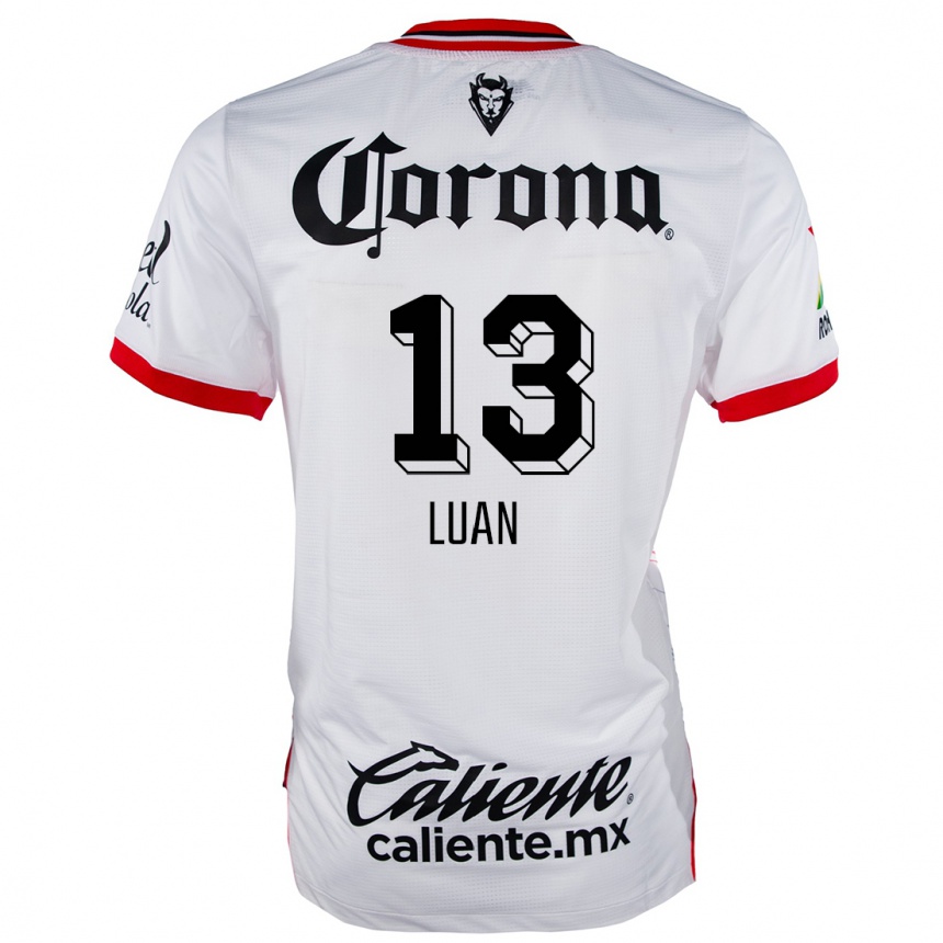 Niño Fútbol Camiseta Luan #13 Blanco Rojo 2ª Equipación 2024/25 Perú