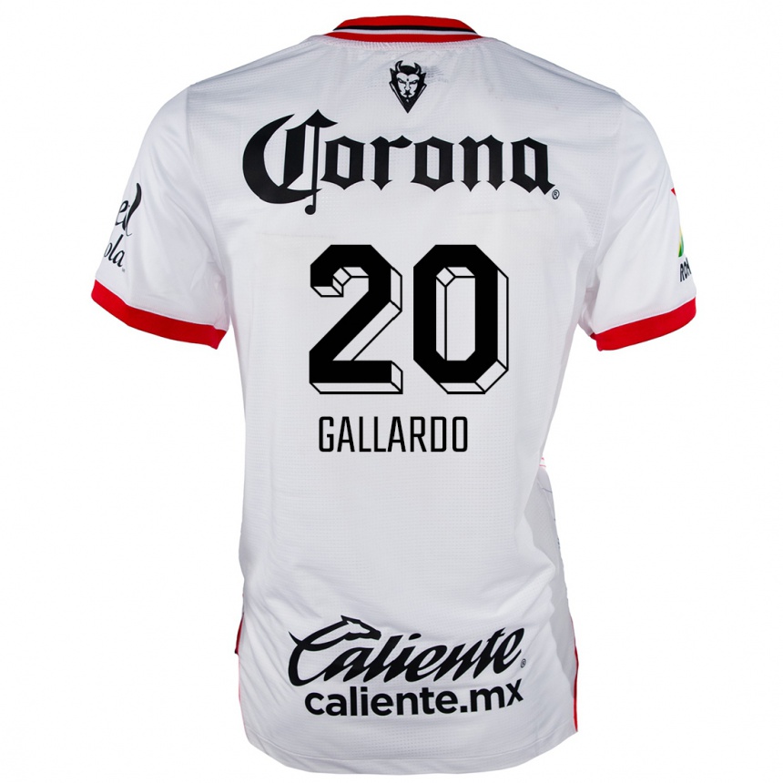 Niño Fútbol Camiseta Jesús Gallardo #20 Blanco Rojo 2ª Equipación 2024/25 Perú