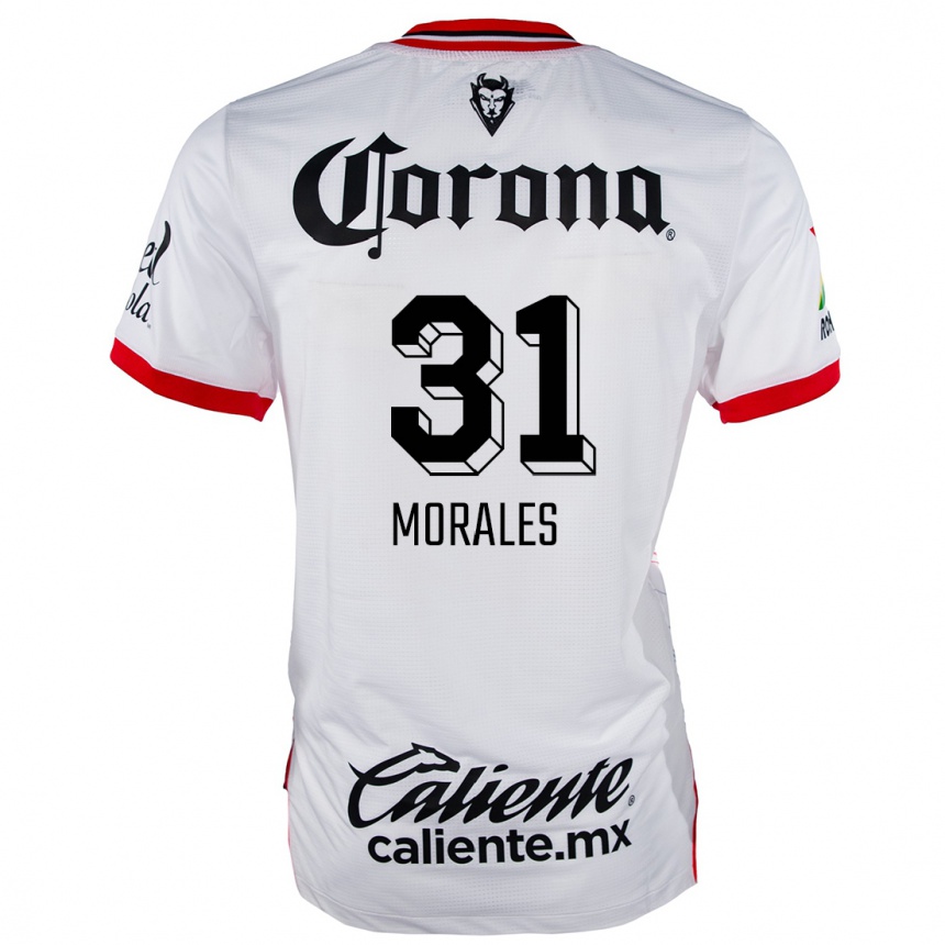 Niño Fútbol Camiseta Robert Morales #31 Blanco Rojo 2ª Equipación 2024/25 Perú