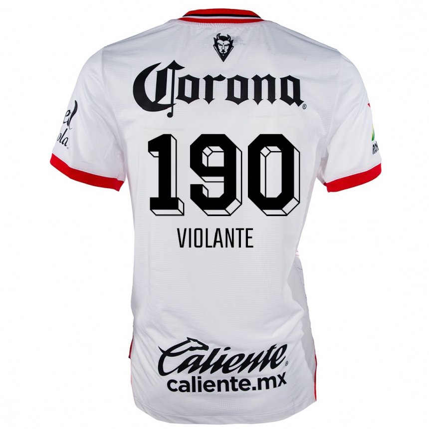 Niño Fútbol Camiseta Isaías Violante #190 Blanco Rojo 2ª Equipación 2024/25 Perú