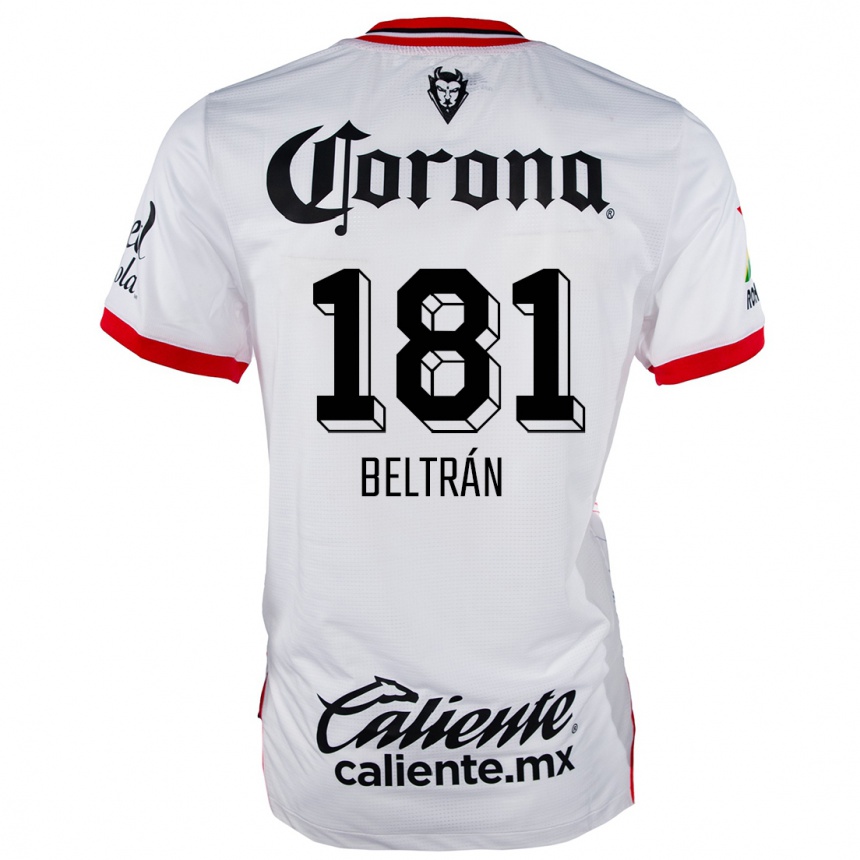 Niño Fútbol Camiseta Ronaldo Beltrán #181 Blanco Rojo 2ª Equipación 2024/25 Perú