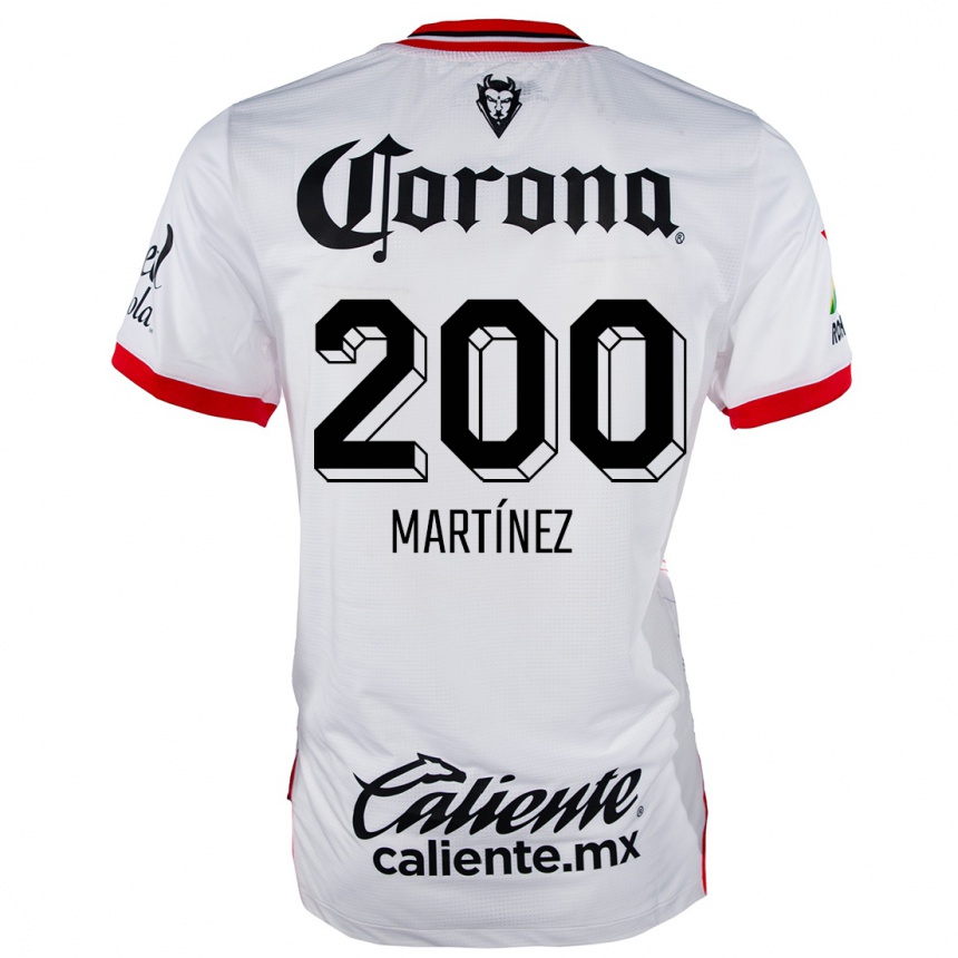 Niño Fútbol Camiseta Edgar Martínez #200 Blanco Rojo 2ª Equipación 2024/25 Perú