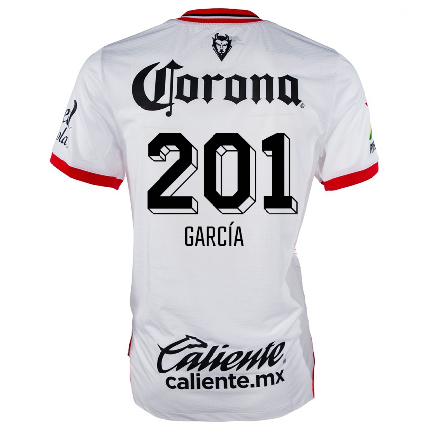 Niño Fútbol Camiseta Eros García #201 Blanco Rojo 2ª Equipación 2024/25 Perú