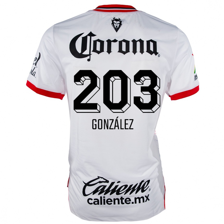 Niño Fútbol Camiseta Luis González #203 Blanco Rojo 2ª Equipación 2024/25 Perú