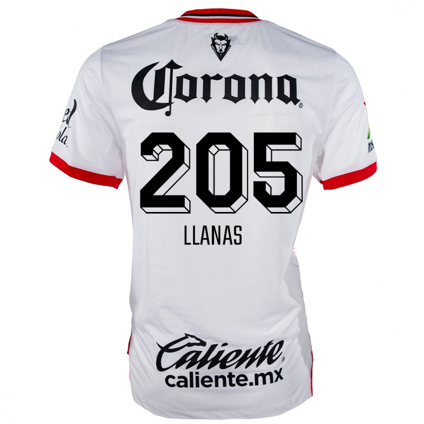 Niño Fútbol Camiseta Emmanuel Llanas #205 Blanco Rojo 2ª Equipación 2024/25 Perú