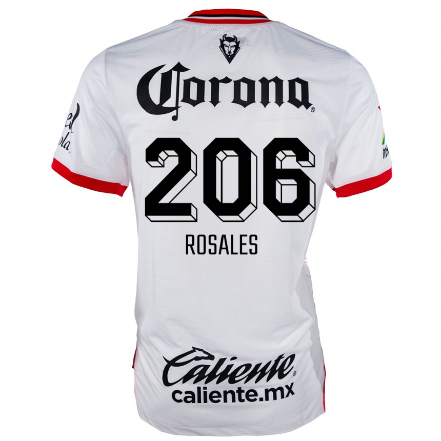 Niño Fútbol Camiseta Santiago Rosales #206 Blanco Rojo 2ª Equipación 2024/25 Perú