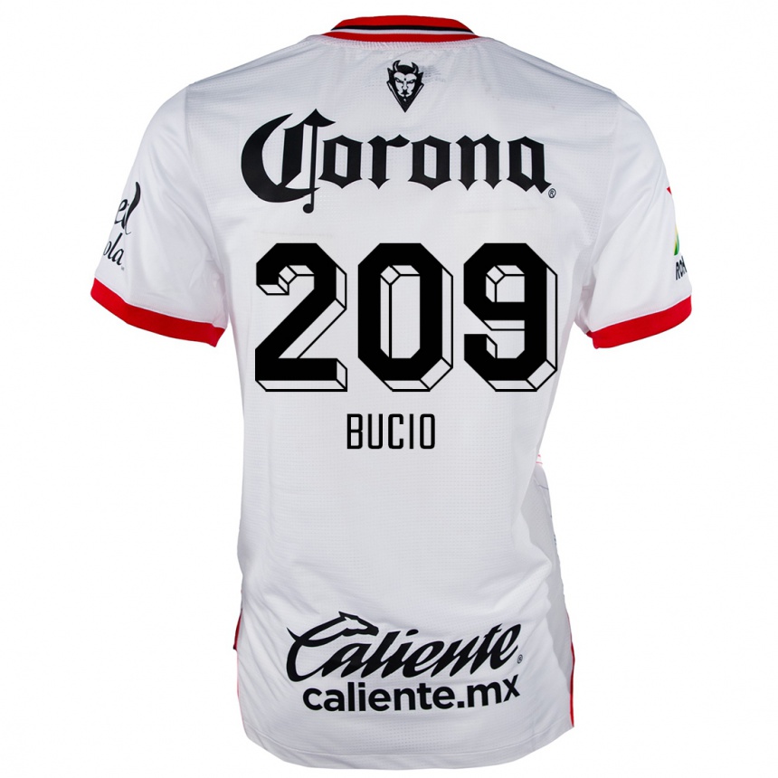 Niño Fútbol Camiseta Sebastián Bucio #209 Blanco Rojo 2ª Equipación 2024/25 Perú