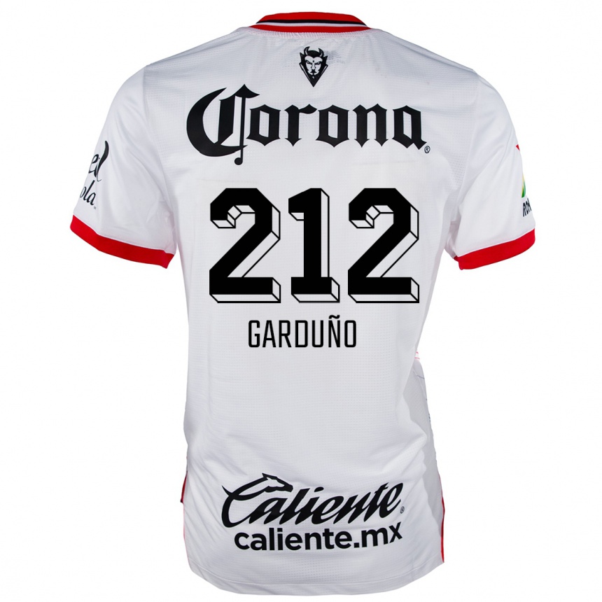 Niño Fútbol Camiseta Carlos Garduño #212 Blanco Rojo 2ª Equipación 2024/25 Perú