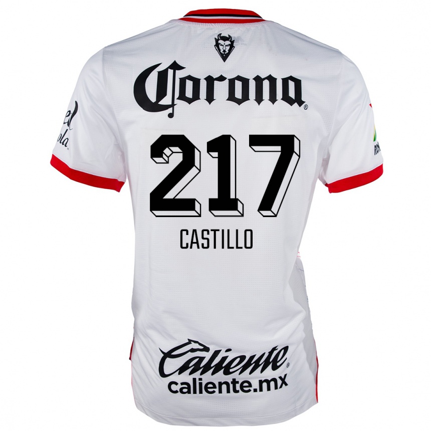 Niño Fútbol Camiseta Klever Castillo #217 Blanco Rojo 2ª Equipación 2024/25 Perú