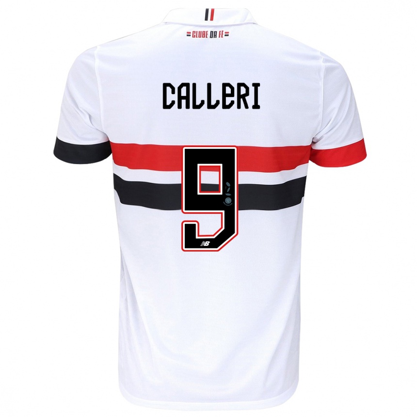 Hombre Fútbol Camiseta Jonathan Calleri #9 Blanco Rojo Negro 1ª Equipación 2024/25 Perú