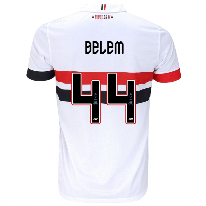 Hombre Fútbol Camiseta Matheus Belém #44 Blanco Rojo Negro 1ª Equipación 2024/25 Perú