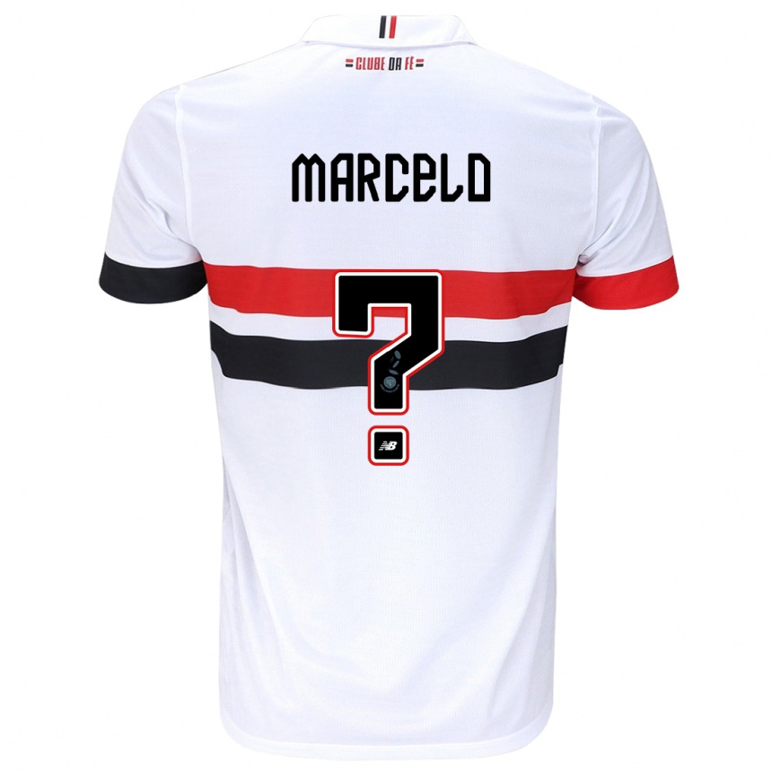 Hombre Fútbol Camiseta Marcelo #0 Blanco Rojo Negro 1ª Equipación 2024/25 Perú