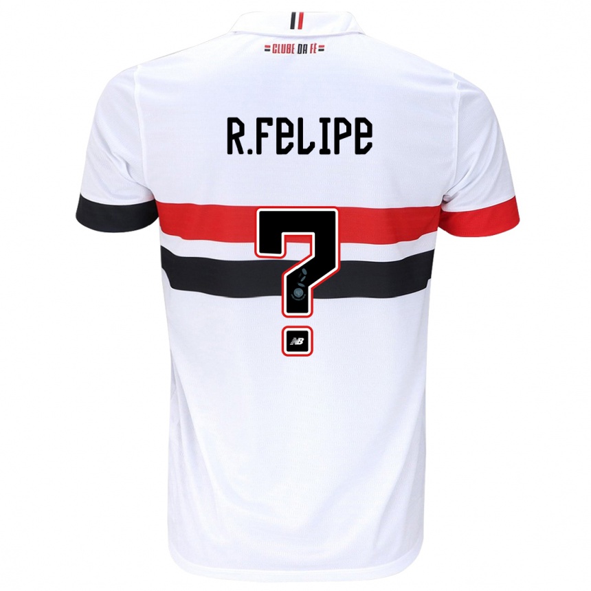 Hombre Fútbol Camiseta Ryan Felipe #0 Blanco Rojo Negro 1ª Equipación 2024/25 Perú