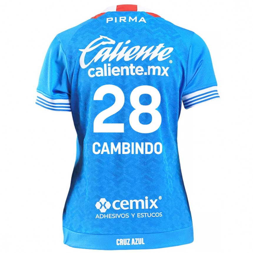 Hombre Fútbol Camiseta Diber Cambindo #28 Cielo Azul 1ª Equipación 2024/25 Perú