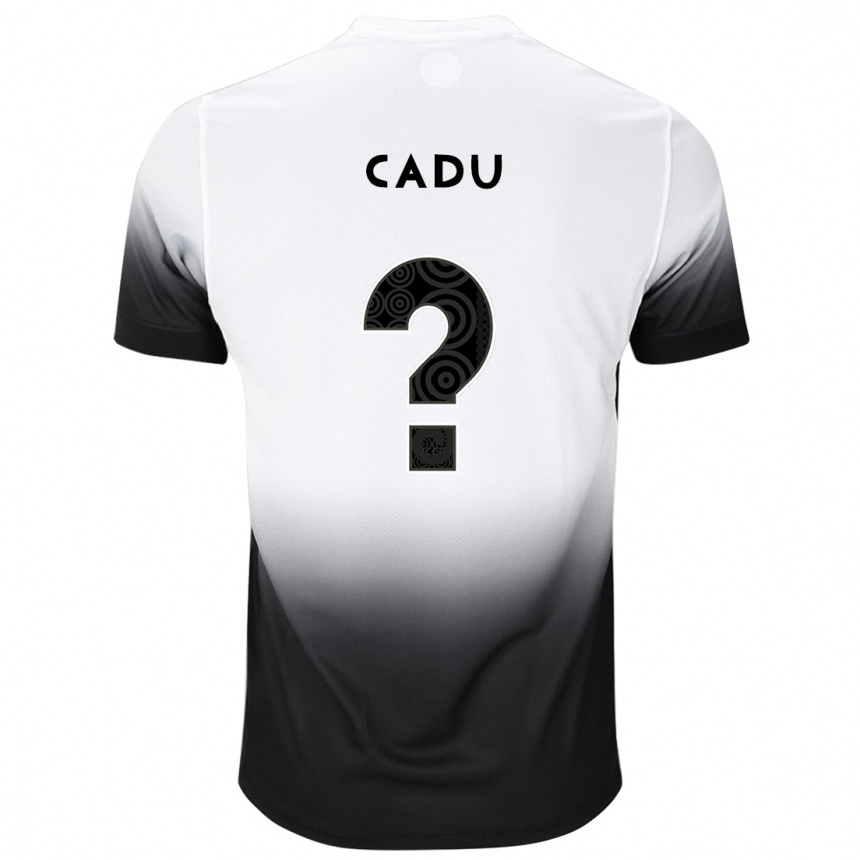 Hombre Fútbol Camiseta Cadu #0 Blanco Negro 1ª Equipación 2024/25 Perú