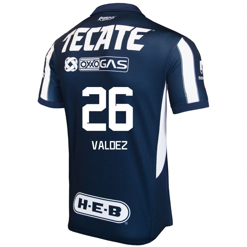 Hombre Fútbol Camiseta Valeria Valdez #26 Azul Rojo Blanco 1ª Equipación 2024/25 Perú