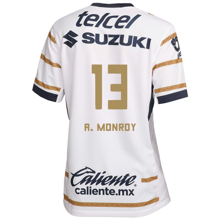 Hombre Fútbol Camiseta Pablo Monroy #13 Obsidiana Blanca 1ª Equipación 2024/25 Perú