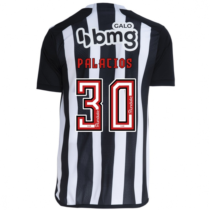 Hombre Fútbol Camiseta Brahian Palacios #30 Blanco Negro 1ª Equipación 2024/25 Perú