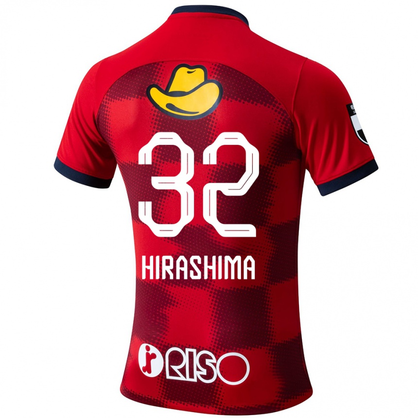 Hombre Fútbol Camiseta Daigo Hirashima #32 Rojo Azul Blanco 1ª Equipación 2024/25 Perú