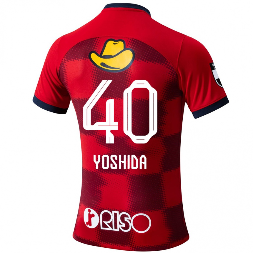 Hombre Fútbol Camiseta Minato Yoshida #40 Rojo Azul Blanco 1ª Equipación 2024/25 Perú