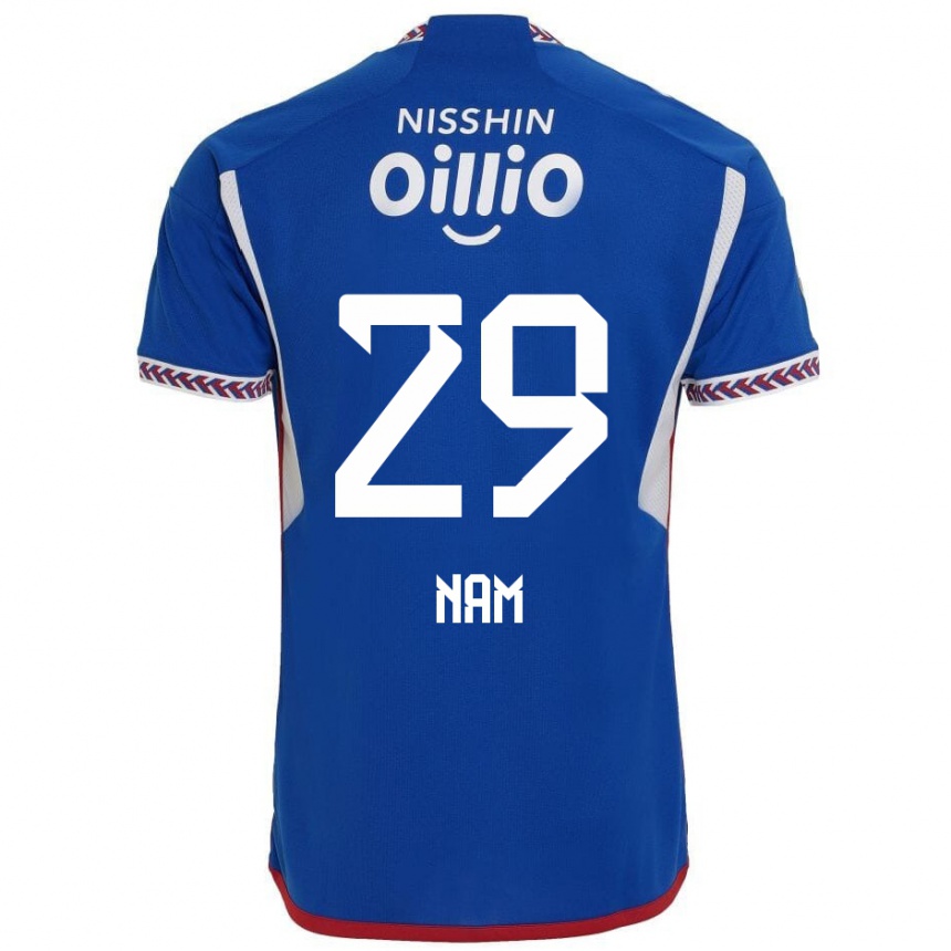 Hombre Fútbol Camiseta Tae-Hee Nam #29 Azul Blanco Rojo 1ª Equipación 2024/25 Perú