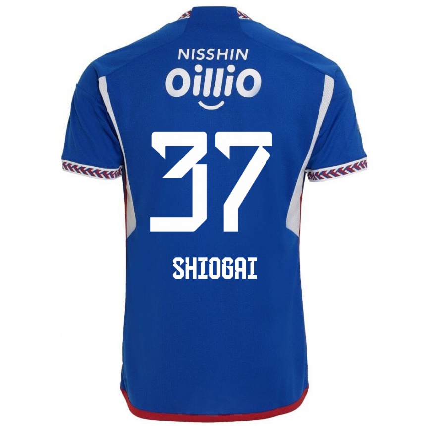 Hombre Fútbol Camiseta Kento Shiogai #37 Azul Blanco Rojo 1ª Equipación 2024/25 Perú