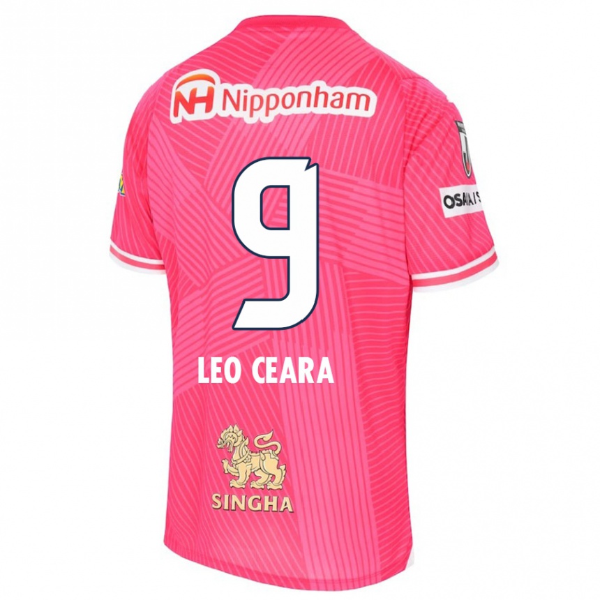 Hombre Fútbol Camiseta Léo Ceará #9 Rosa Blanco 1ª Equipación 2024/25 Perú