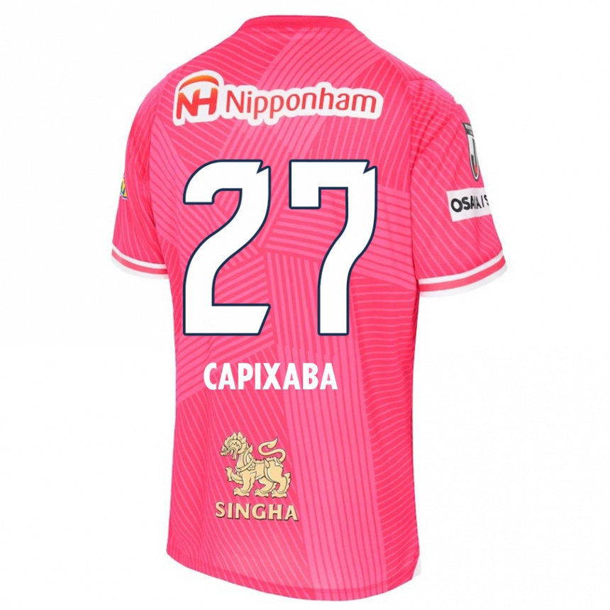 Hombre Fútbol Camiseta Capixaba #27 Rosa Blanco 1ª Equipación 2024/25 Perú