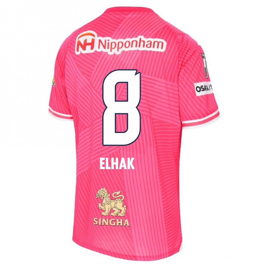 Hombre Fútbol Camiseta Akuro Elhak #8 Rosa Blanco 1ª Equipación 2024/25 Perú