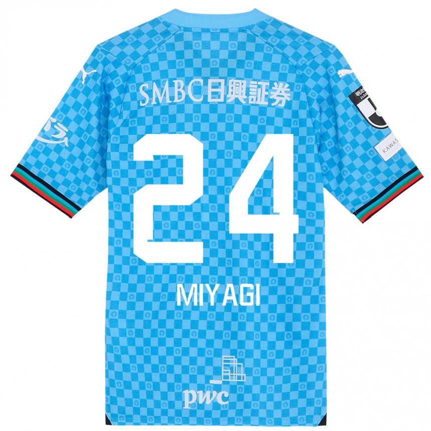 Hombre Fútbol Camiseta Ten Miyagi #24 Azul Celeste 1ª Equipación 2024/25 Perú