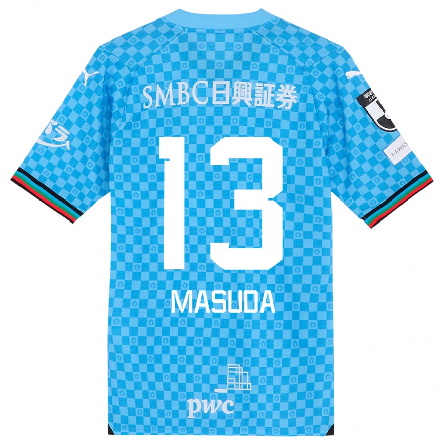 Hombre Fútbol Camiseta Hinata Masuda #13 Azul Celeste 1ª Equipación 2024/25 Perú