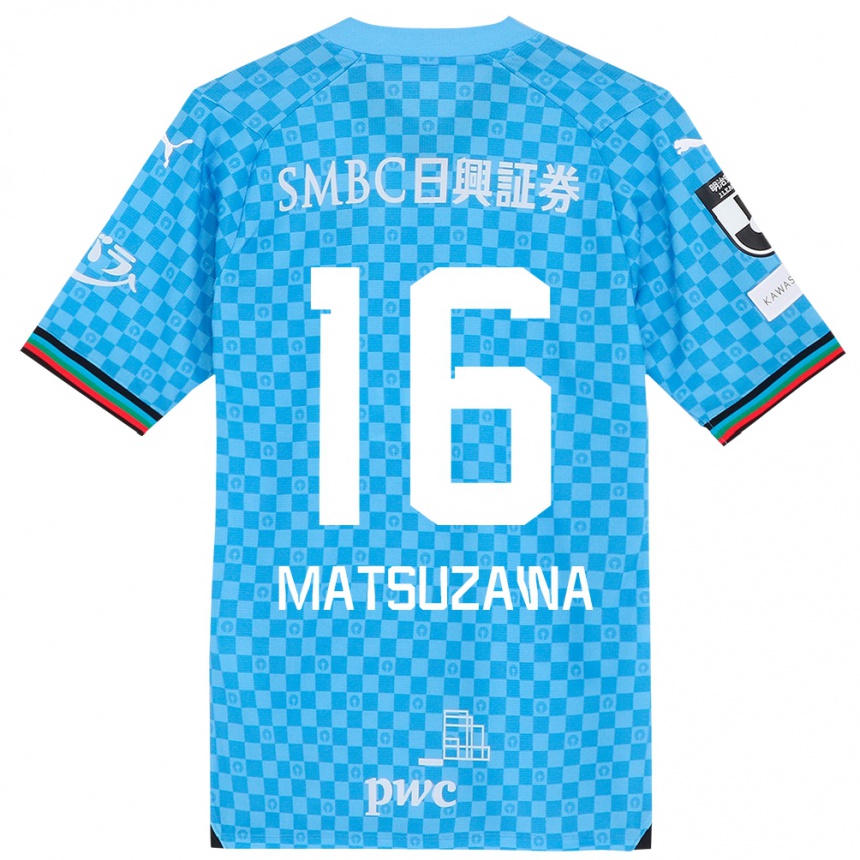 Hombre Fútbol Camiseta Naoto Matsuzawa #16 Azul Celeste 1ª Equipación 2024/25 Perú