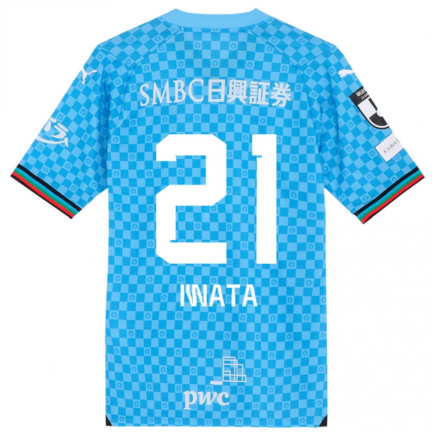 Hombre Fútbol Camiseta Kantaro Iwata #21 Azul Celeste 1ª Equipación 2024/25 Perú