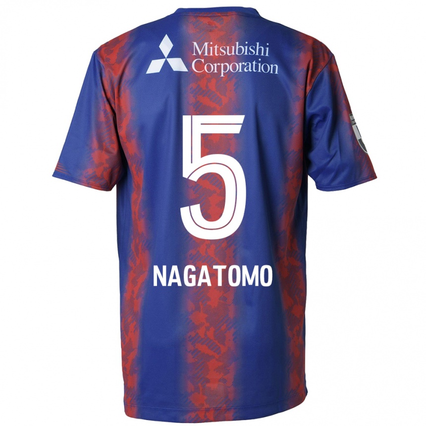 Hombre Fútbol Camiseta Yuto Nagatomo #5 Azul Rojo 1ª Equipación 2024/25 Perú