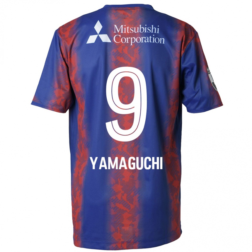 Hombre Fútbol Camiseta Taiyo Yamaguchi #9 Azul Rojo 1ª Equipación 2024/25 Perú