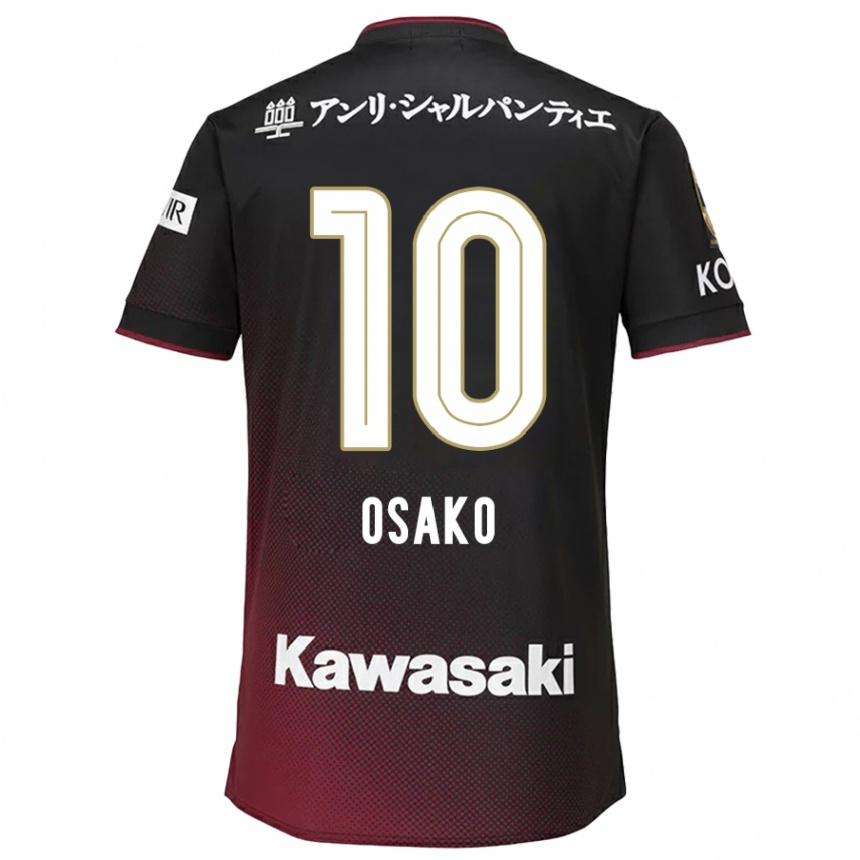 Hombre Fútbol Camiseta Yuya Osako #10 Negro Rojo 1ª Equipación 2024/25 Perú